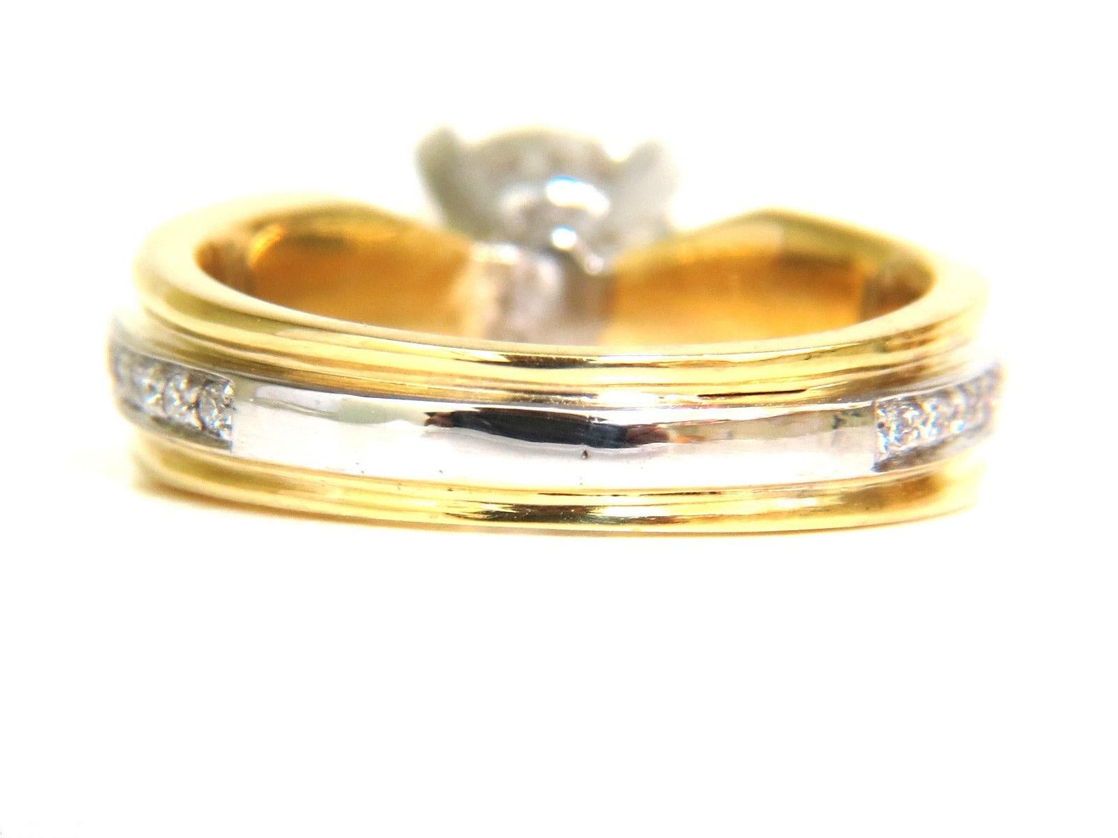 GIA 1.76 Carat J/SI Round Brilliant Diamond Bead Set Platinum and 18 Karat Ring For Sale 1