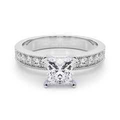 GIA 1,76 Karat Prinzessin Vintage Milgrain Kanal  Diamantring