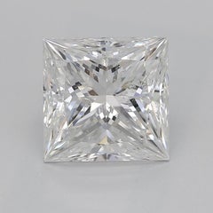 GIA 1.76ct Princess 3-Stone Past, Present & Future 18K White Gold Diamond Ring