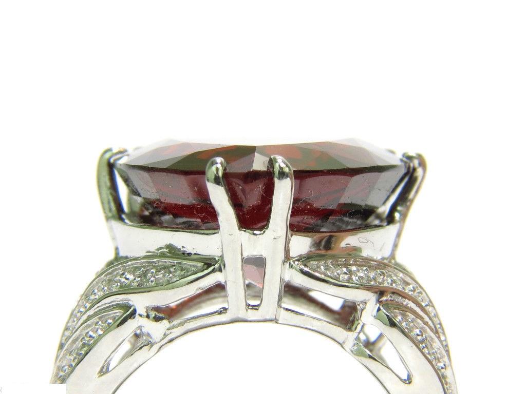Women's or Men's GIA 17.94 Carat Natural Spessartite Diamond Ring or Best VVS For Sale