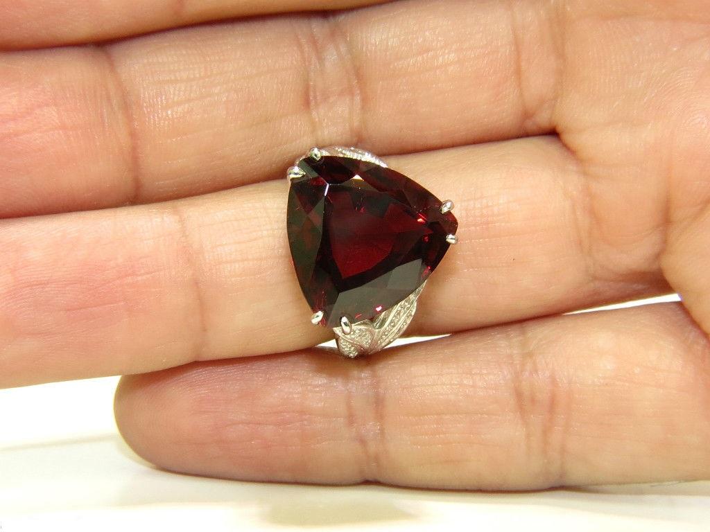 GIA 17.94 Carat Natural Spessartite Diamond Ring or Best VVS For Sale 2