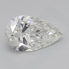GIA 1.7ct Pear Solitaire Double Prong Cathedral 18K White Gold Diamond Ring