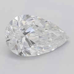 GIA 1.7ct Pear Three-Stone Split Shank Pave  Diamond Ring