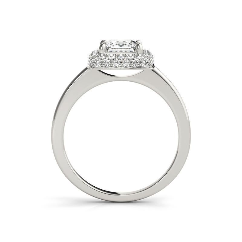 Taille princesse GIA 1.7ct Princesse Solitaire Double Carré Halo  Bague en diamant en vente