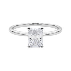 GIA 1.7ct Radiante Slim Band Prong Set Solitaire  Anillo de diamantes