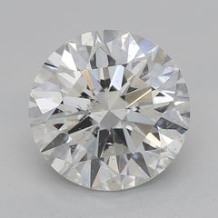 GIA 1.7ct Round & Baguette 3-Stone Twisted Prong  Diamond Ring