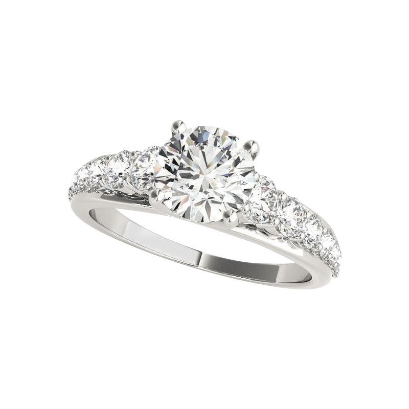 GIA 1.7ct Anello con diamanti rotondi intrecciati a reticolo in oro bianco cattedrale