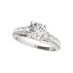 GIA 1.7ct Anello con diamanti rotondi intrecciati a reticolo in oro bianco cattedrale