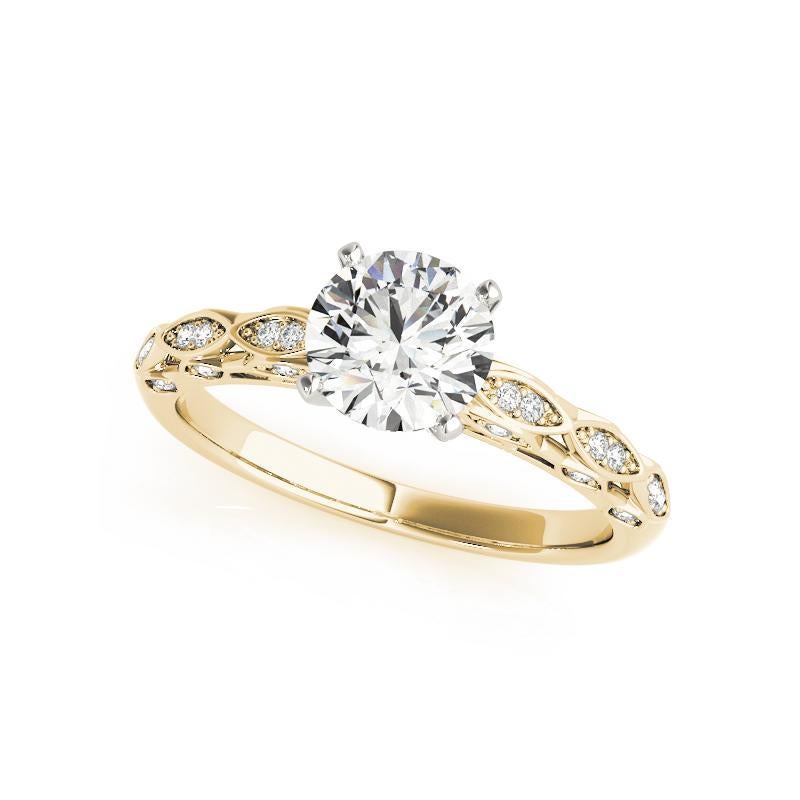 Taglio rotondo GIA 1,7 carati di diamante rotondo multilivello Marquise Trellis in oro giallo 18 carati in vendita