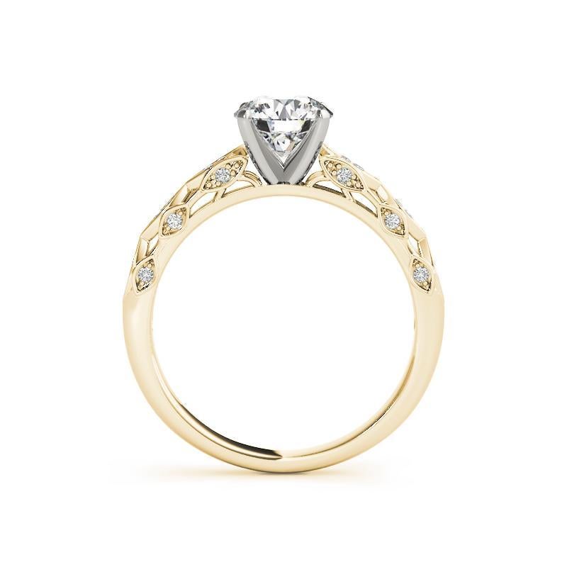 GIA 1,7 carati di diamante rotondo multilivello Marquise Trellis in oro giallo 18 carati In condizioni Nuovo in vendita a New York, NY