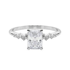 GIA 1.8 Carat Radiant Cluster Trellis Solitaire  Diamond Ring