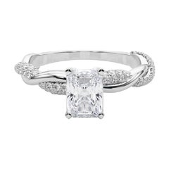 GIA 1.8 Carat Radiant Twisted Pave Braided Band  Diamond Ring