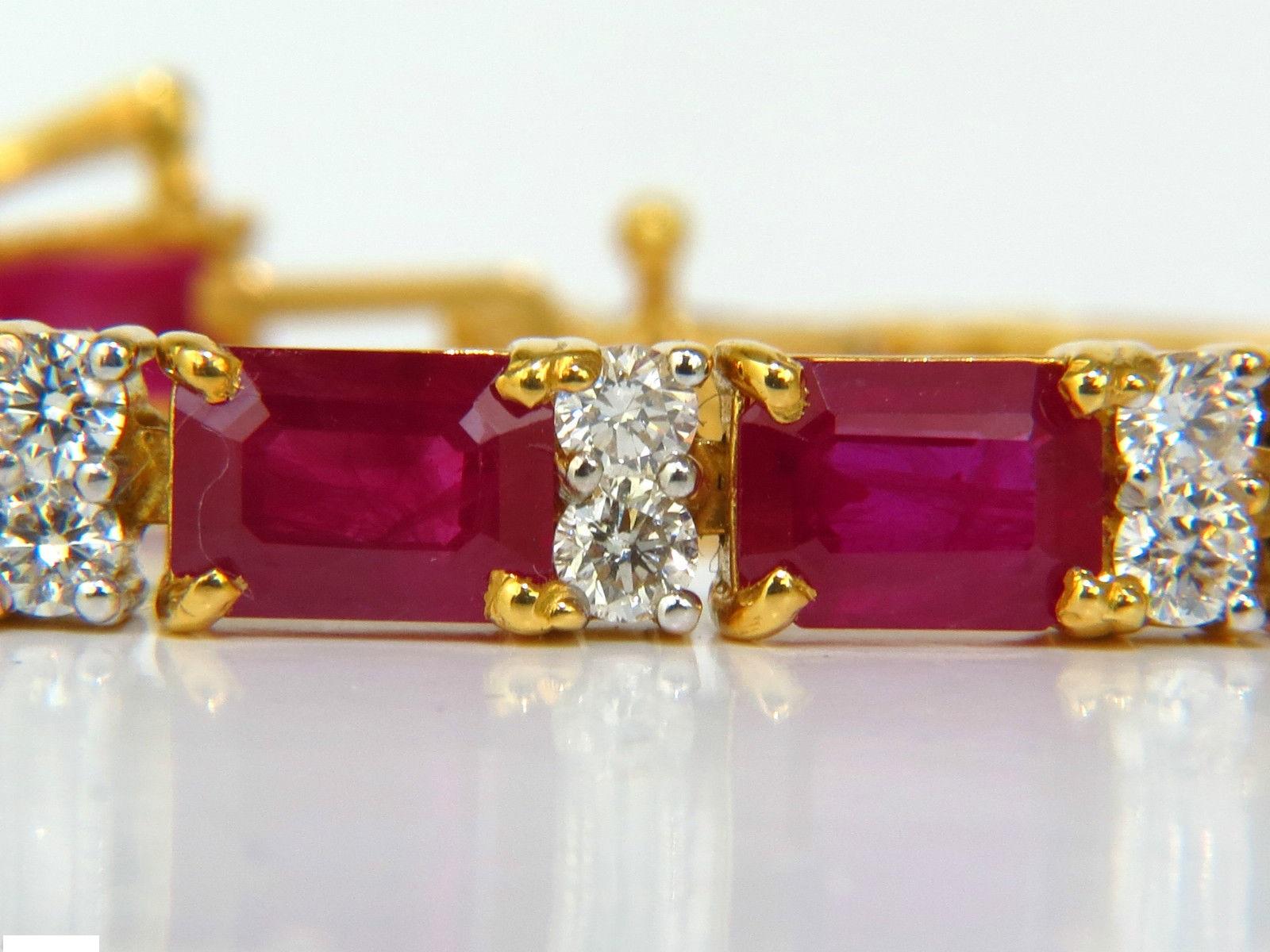GIA 18 Karat 23.46 Carat Natural Ruby Diamond Bracelet Blood Vivid Super Gem For Sale 2