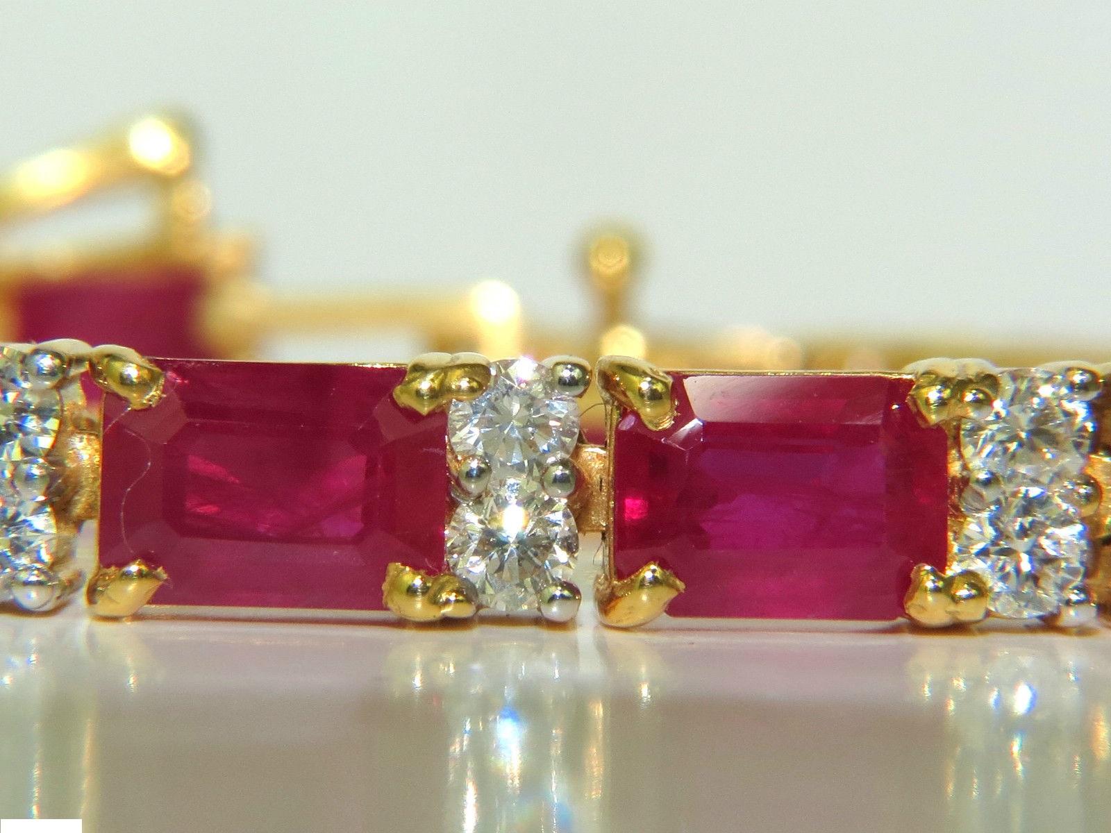 Women's or Men's GIA 18 Karat 23.46 Carat Natural Ruby Diamond Bracelet Blood Vivid Super Gem For Sale