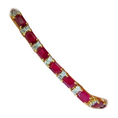 GIA 18 Karat 23.46 Carat Natural Ruby Diamond Bracelet Blood Vivid Super Gem*