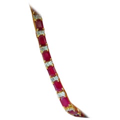 GIA 18 Karat 23.46 Carat Natural Ruby Diamond Bracelet Blood Vivid Super Gem