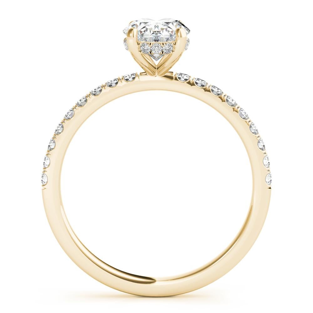 GIA 1.80 Carat Pave Hidden Halo Oval 18K Yellow Gold Diamond Ring Neuf - En vente à New York, NY