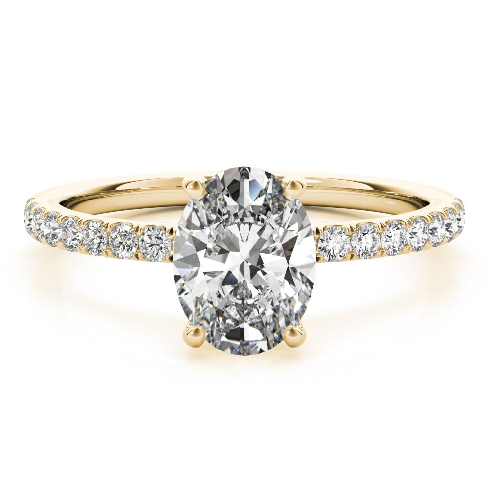 GIA 1.80 Carat Pave Hidden Halo Oval 18K Yellow Gold Diamond Ring en vente 2