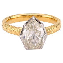 GIA 1,80 Karat Birnenschliff Diamant 18k Gelbgold Solitär Verlobungsring