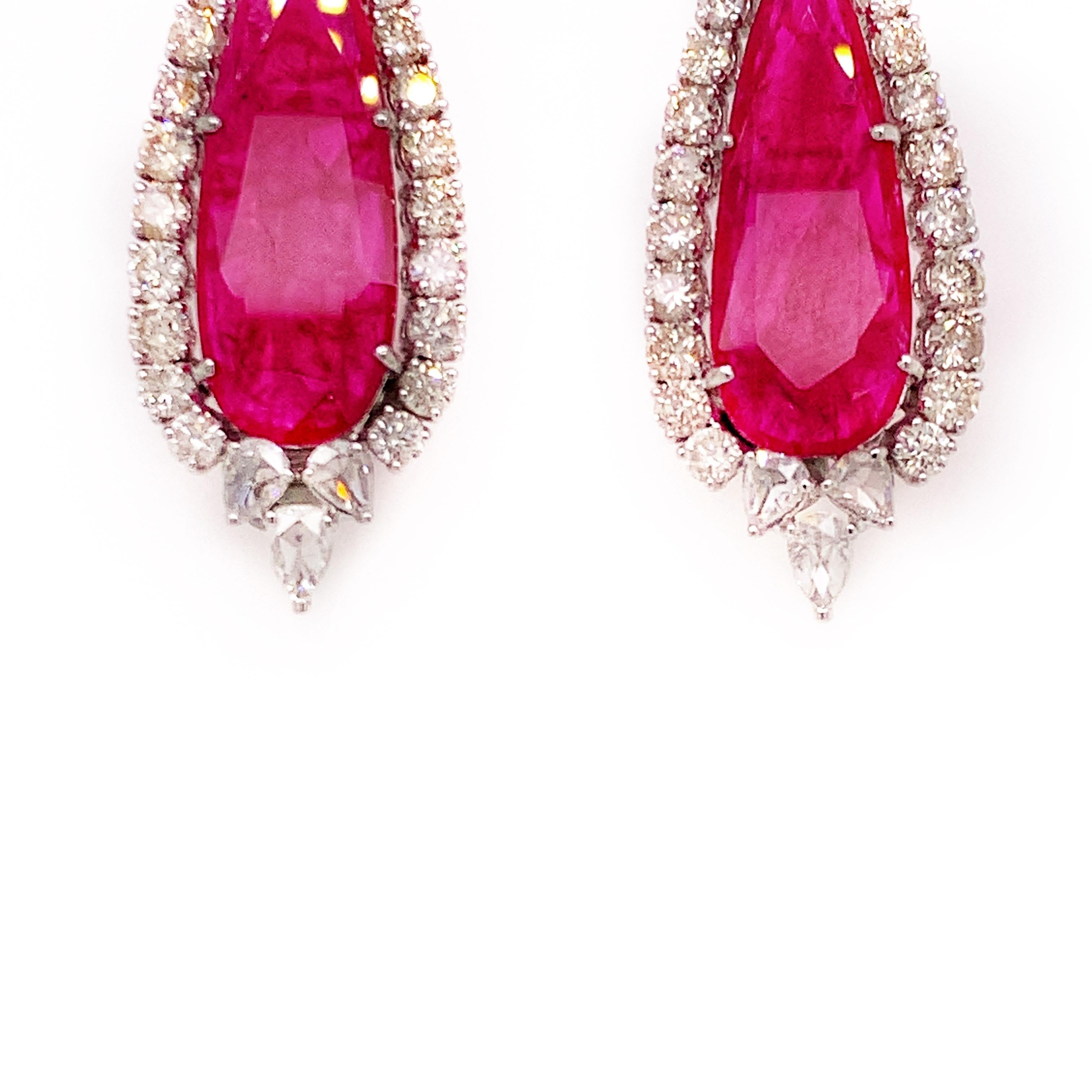GIA 18.05 Carat Ruby Cocktail Earrings In New Condition In Richmond, BC