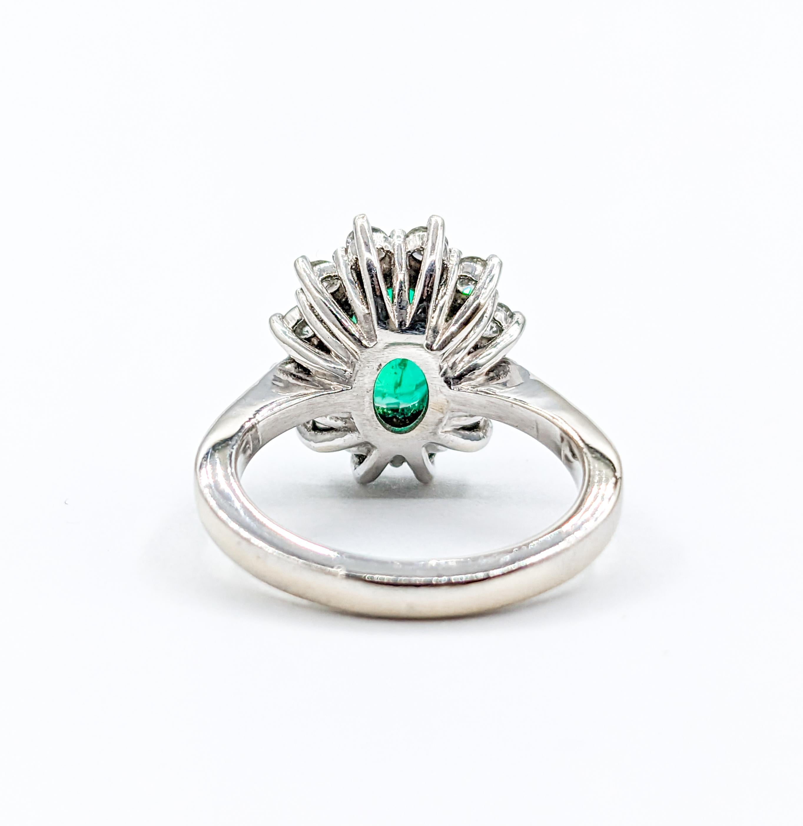 GIA 1,80 Karat kolumbianischer Smaragd & Diamant Halo-Ring aus Weißgold 1