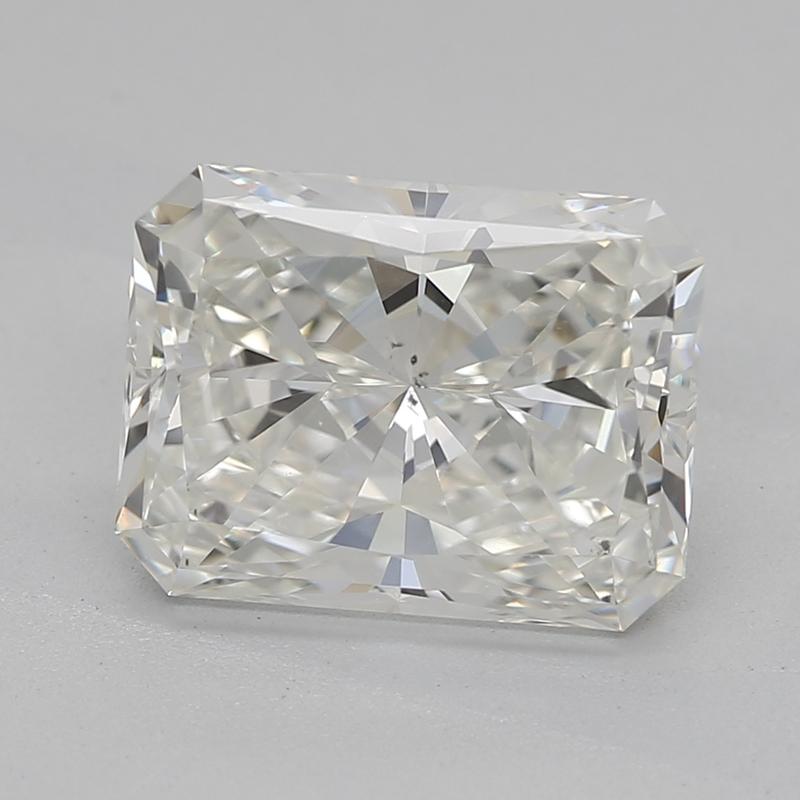 Elevate your collection with This exquisite diamond ring featuring a captivating radiant I SI1 1.80 center stone, securely embraced in a sophisticated four-prong setting. The elegantly designed band, crafted from luxurious yellow gold , is