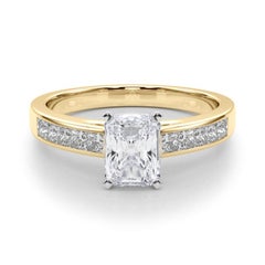 GIA 1,80ct Radiant Princess Channel Solitaire Center Anello con diamanti in oro giallo