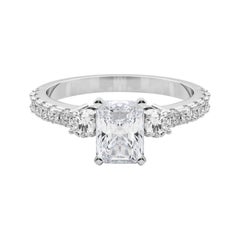 GIA 1.80ct Radiant Three-Stone with Diamond Shank  Diamond Ring