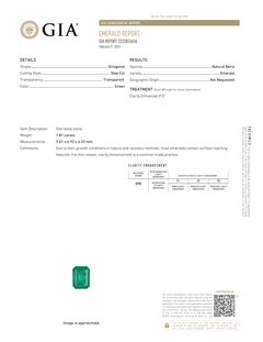 GIA 1.81 carat Emerald and Diamond Halo Ring 18k White Gold
