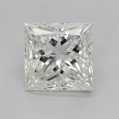 GIA 1.81 Carat Princess Solitaire Square Halo Pave 18K Yellow Gold Diamond Ring