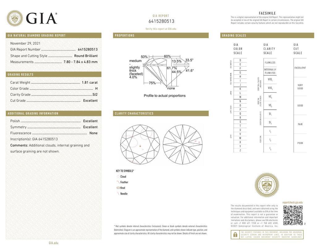 Contemporain GIA 1.81 Carat Round Three-Stone East-West Pear 18K Yellow Gold Diamond Ring en vente