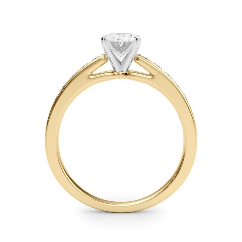 GIA 1.81ct Oval Princess Channel Solitaire Center Yellow Gold Diamond Ring In New Condition For Sale In New York, NY