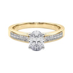 GIA 1.81ct Oval Princess Channel Solitaire Center Yellow Gold Diamond Ring