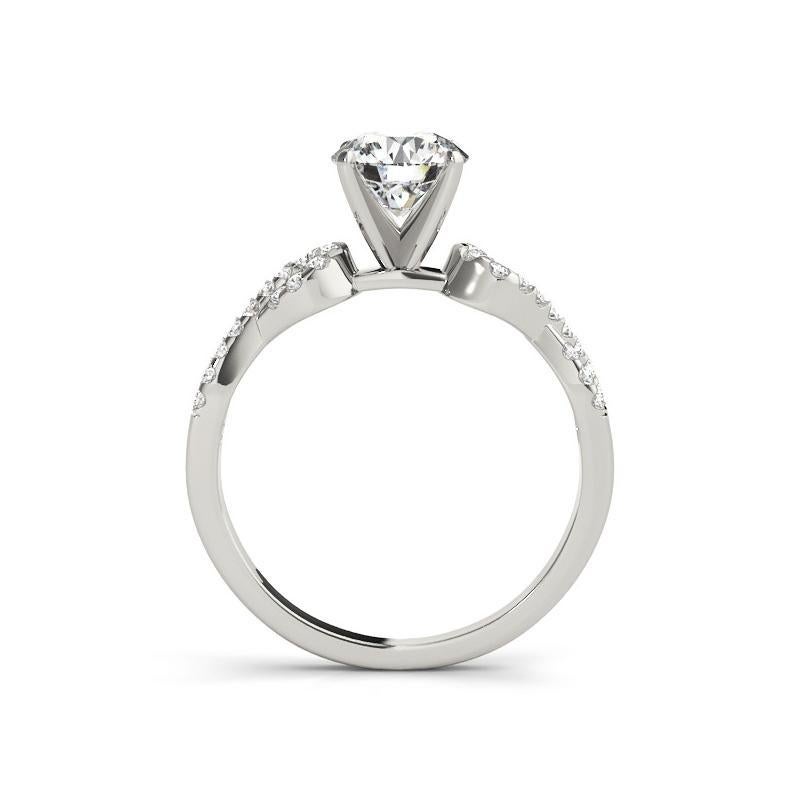 Taglio rotondo GIA 1,81ct Pave rotondo Simbolo dell'infinito Solitario in oro bianco 18 carati in vendita