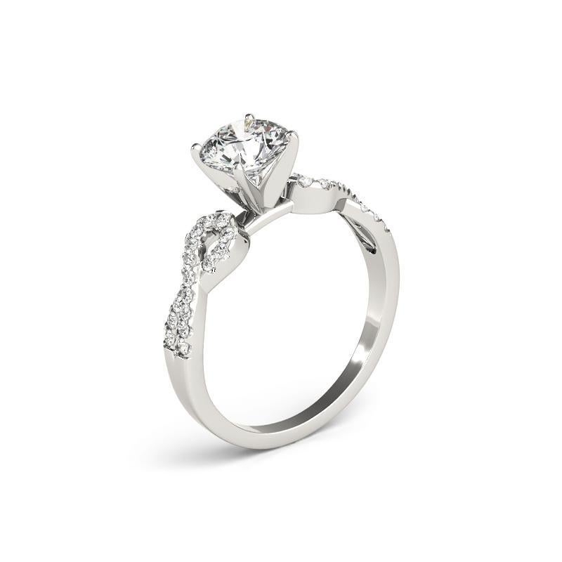 GIA 1,81ct Pave rotondo Simbolo dell'infinito Solitario in oro bianco 18 carati In condizioni Nuovo in vendita a New York, NY