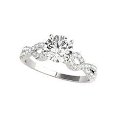GIA 1,81ct Pave rotondo Simbolo dell'infinito Solitario in oro bianco 18 carati