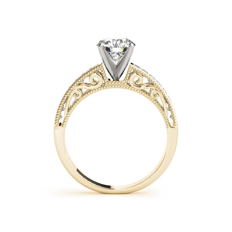 GIA 1.81ct Runder Solitär & Prinzessin Filigran Kathedrale Diamantring (Rundschliff) im Angebot