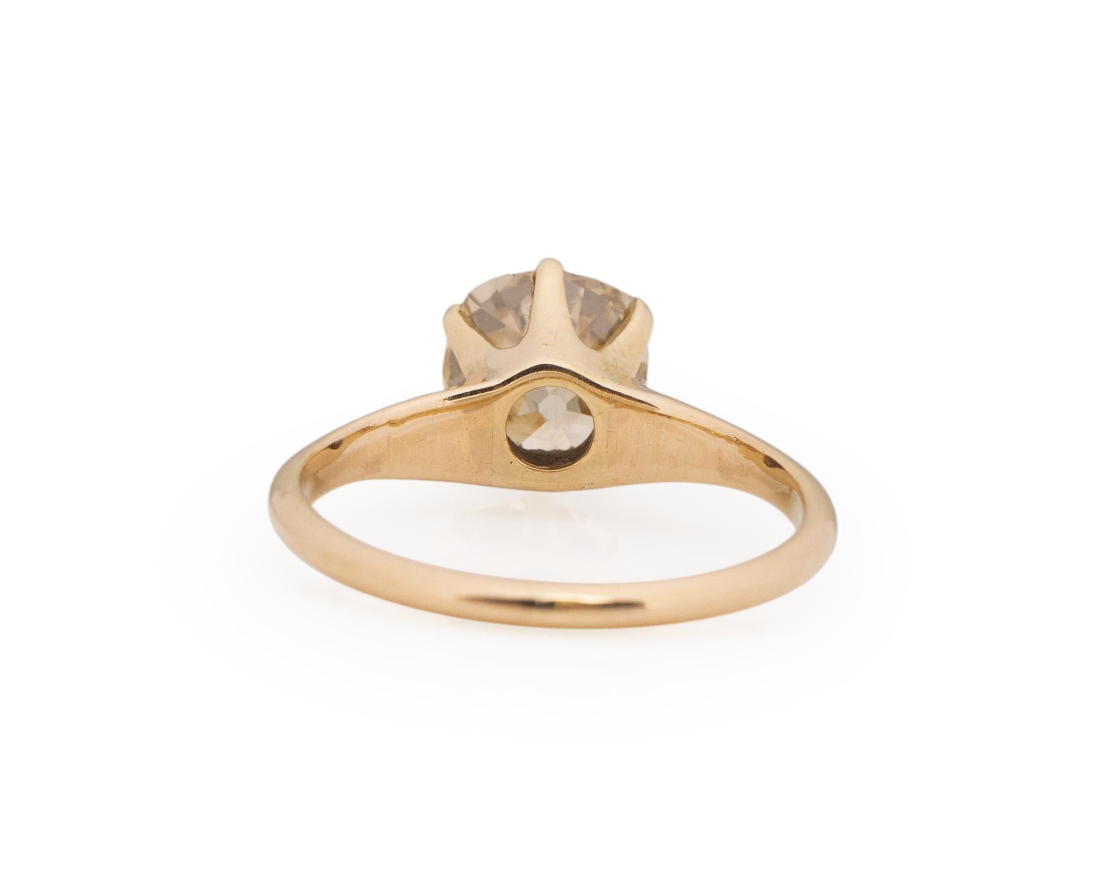 GIA 1.82 Carat Edwardian Diamond 14 Karat Yellow Gold Engagement Ring In Good Condition In Atlanta, GA