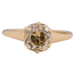 GIA 1.82 Carat Edwardian Diamond 14 Karat Yellow Gold Engagement Ring