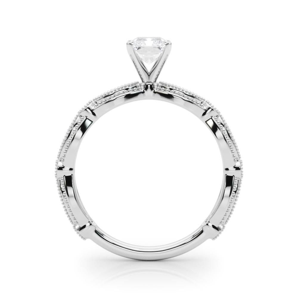 GIA 1,82 quilates Anillo de diamantes de oro blanco de 18 quilates con banda milgrain radiante vintage en Nuevo estado para la venta en New York, NY