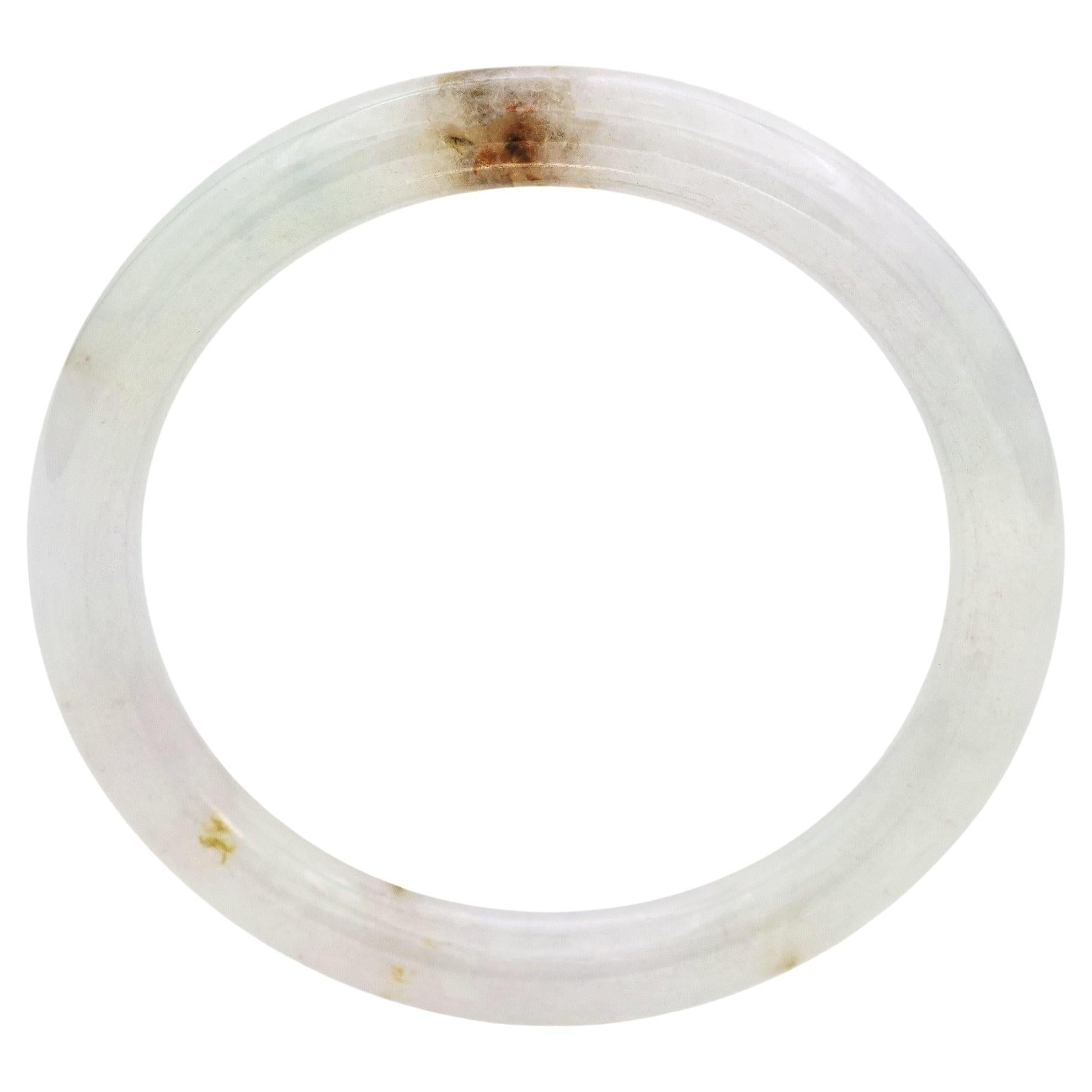 GIA 182.95Ct Bracciale di giada traslucido grigio chiaro marrone di grado A con giada di giada