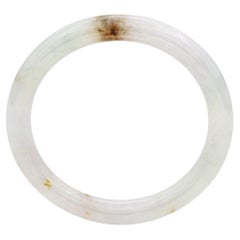 GIA 182.95Ct Translucent Light Gray Brown Grade A Jadeite Jade Bangle Bracelet