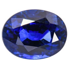 GIA 1.82ct Oval Step Cut Blue Heated Madagascar Sapphire