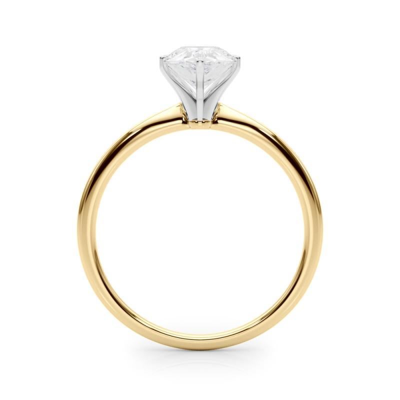 GIA 1,82ct Pear Slim Band Prong Set Solitaire in oro giallo 18K Diamond Ring In condizioni Nuovo in vendita a New York, NY