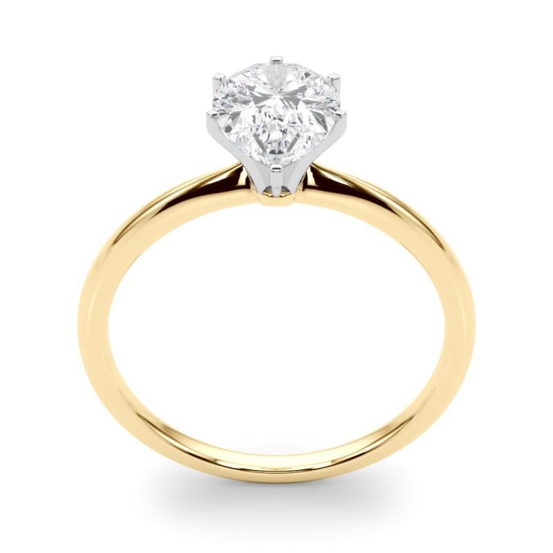 Donna GIA 1,82ct Pear Slim Band Prong Set Solitaire in oro giallo 18K Diamond Ring in vendita