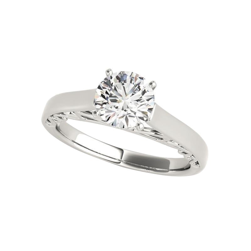 GIA 1,83 quilates Anillo de diamantes redondo Filigrana Catedral de oro blanco de 18 quilates