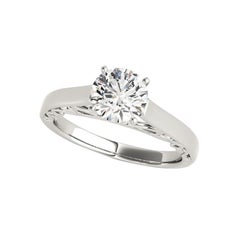 GIA 1,83 quilates Anillo de diamantes redondo Filigrana Catedral de oro blanco de 18 quilates