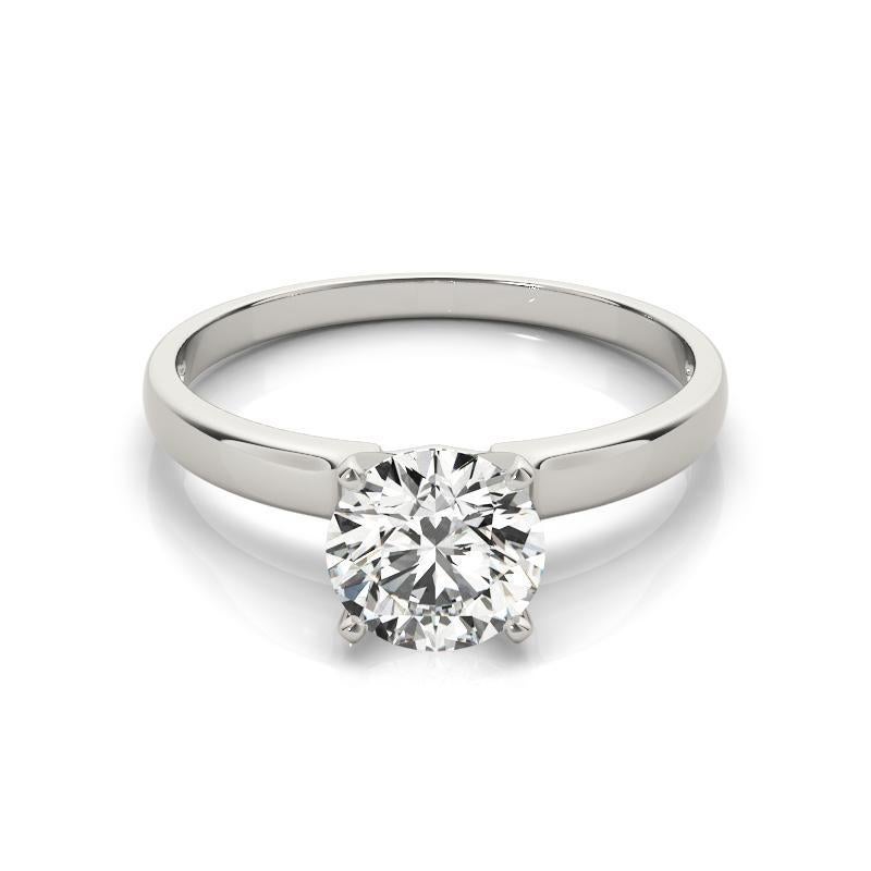 GIA 1.83 Carat Round Solitaire Square Edge Band  Bague en diamant