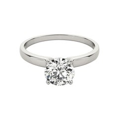 GIA 1,83 carati, solitario rotondo, fascia con bordo quadrato  Anello con diamante