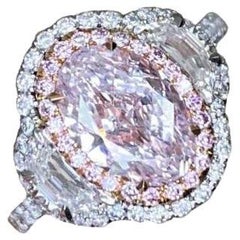 GIA 1.83ct Fancy Diamond Engagement Ring, VS1 Clarity, Platinum & 18k Rose Gold